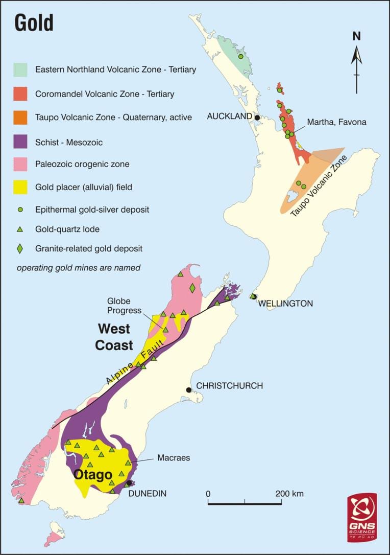 Mapa urrezko zeelanda berria
