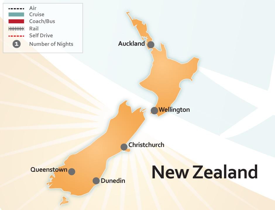 Mapa zeelanda berria aireportuetan