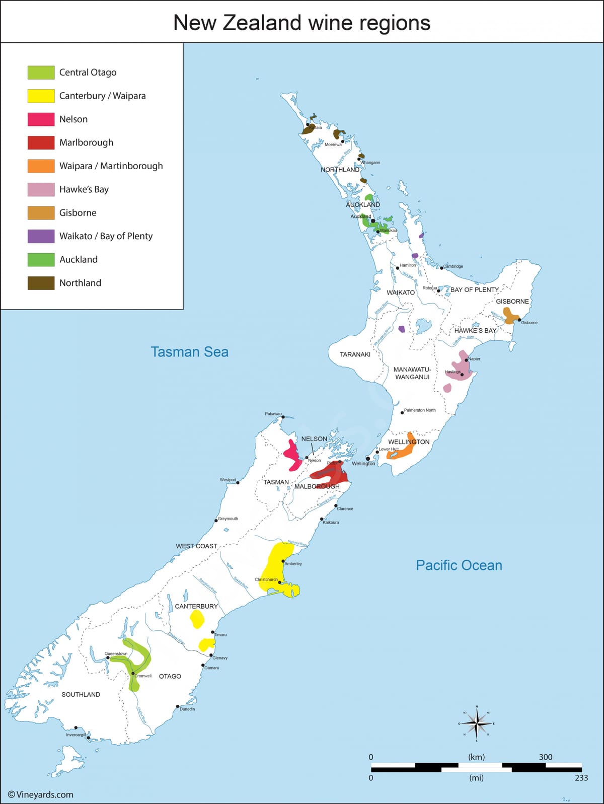 zeelanda berria ardo-eskualde mapa