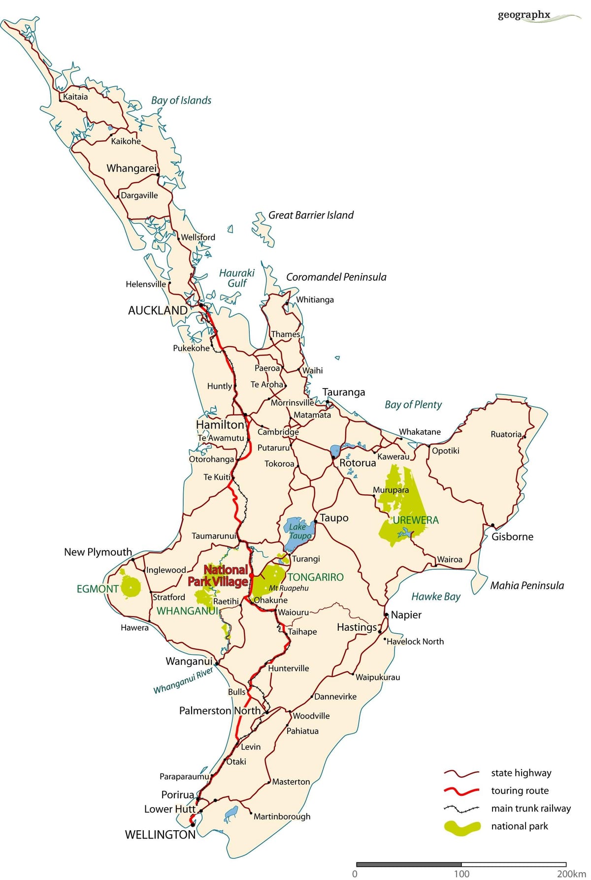 zehatza errepide mapa zeelanda berriko north island