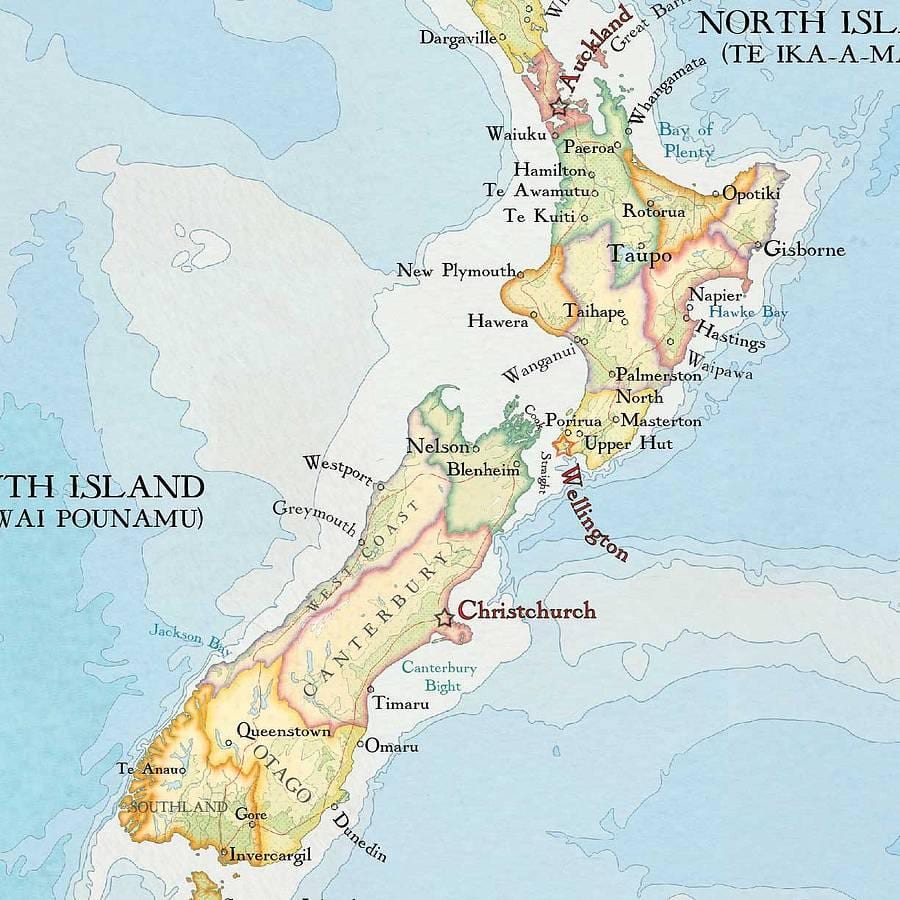 Mapa zeelanda berria inprimatu