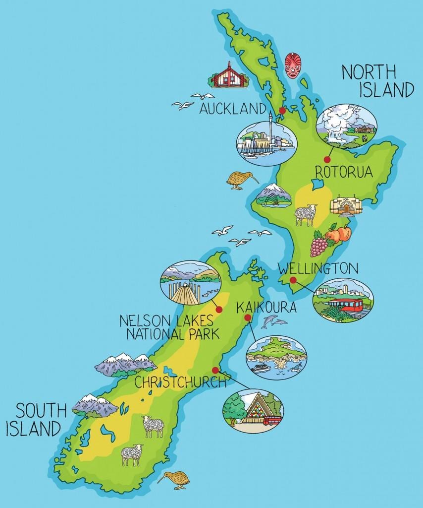 zeelanda berriko mapa, marrazki bizidunetako