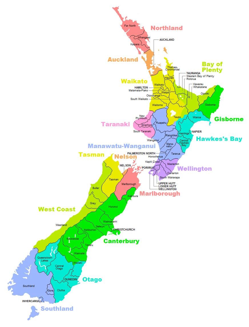 mapa politikoa australia eta zeelanda berria