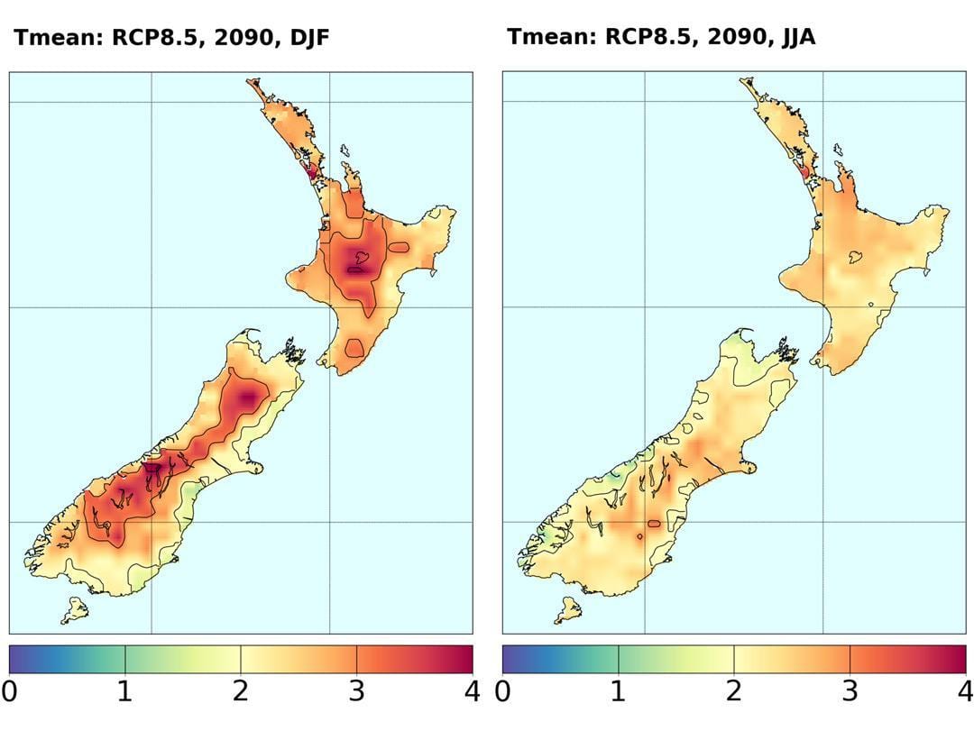 Mapa zeelanda berria tenperatura