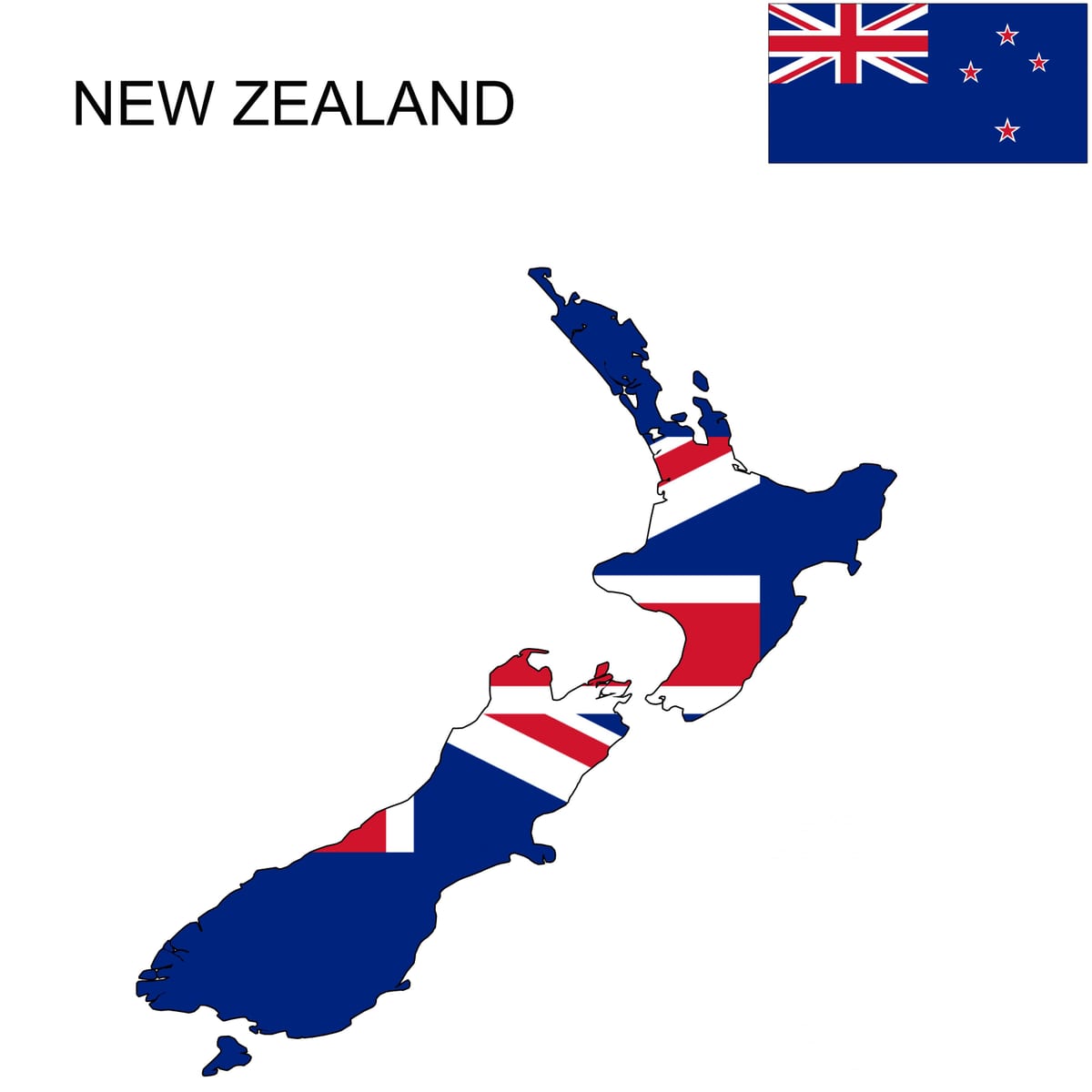 Mapa zeelanda berria eta bandera