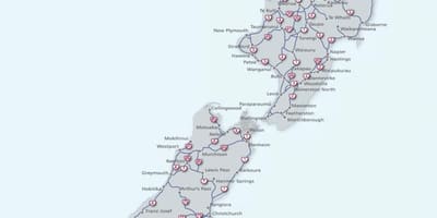 Mapa zeelanda berria ibilbidea 