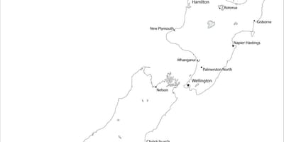 Mapa zeelanda berria eta zuri-beltzean
